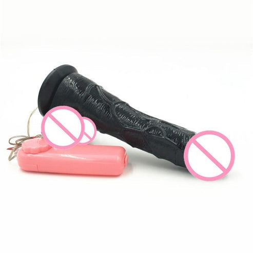 8 Inch Black Realistic Dildo With Vibration